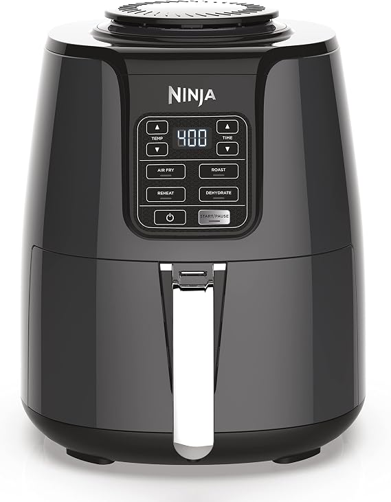 Ninja AF101 Air Fryer, 4 Qt Capacity, 4-in-1 Crisp, Roast, Reheat, Dehydrate, Dishwasher Safe Parts, 105F-400F, 1550 Watt, Grey