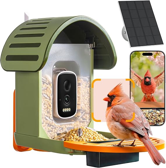 Smart Bird Feeder with Camera, Green
