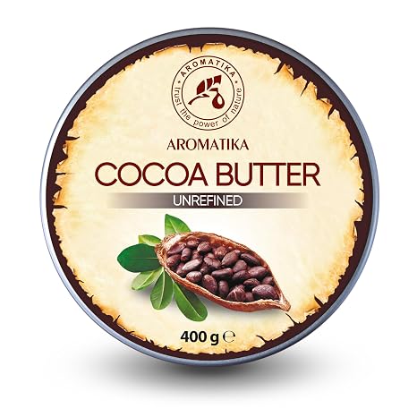 Cocoa Butter 400 g - Cocoa Butter Unrefined - Native Pure & Natural - Cocoa Butter for Lip Care - for Beauty - Care for Face - Body - Hair