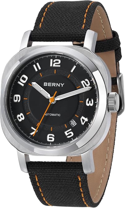 BERNY Automatic Watch for Men Waterproof Men's Wristwatch Classic Super Luminous Mechanical Men Watch Male Analog Watches Date Calendar Stainless Steel Case Sapphire Crystal Fashion Birthday Present