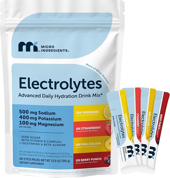 Electrolytes Powder Packets, Variety Pack, 40 Count, Sugar Free Drink Mix