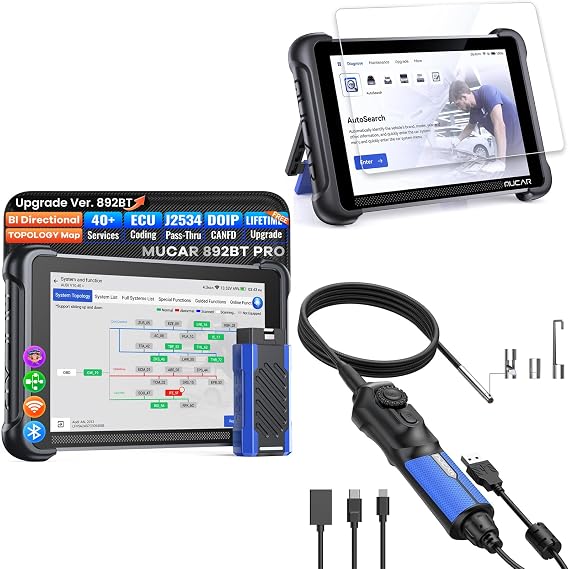 MUCAR 892BT PRO + Screen Protector(Tempered Glass) + USB Endoscope Camera