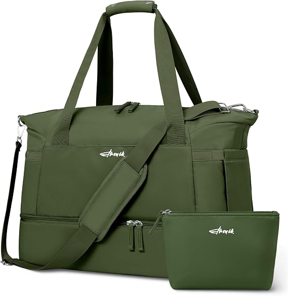Gym Bag for Women, Personal Item Travel Bag with Shoes Compartment for Trip