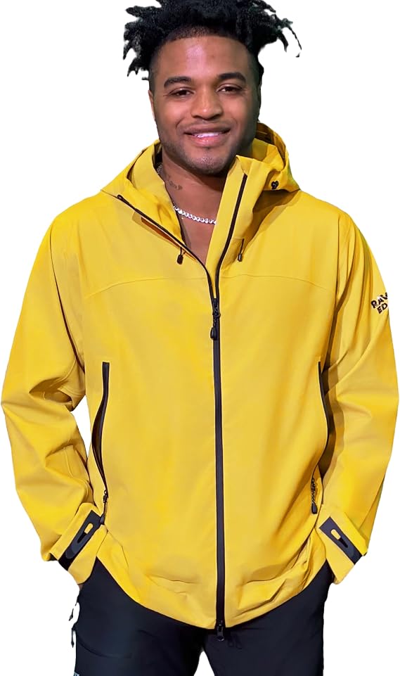 Men's Hardshell Rain Jacket 75D 3-Layer Midweight PFAS-Free