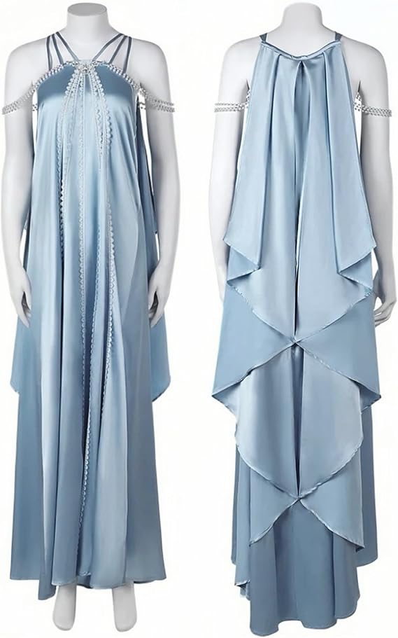 Padme Dress Women Blue Queen Padme Amidala Costume Halloween Party Nightgown for Adult
