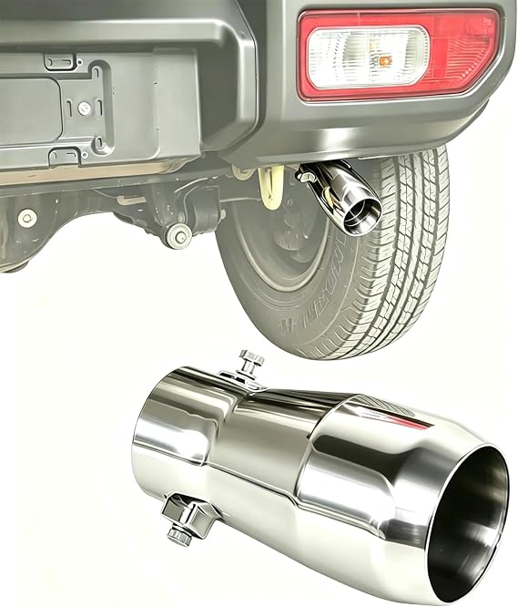 YOCTM Solid Stainless Steel Car Exhaust Muffler Tail Pipe Tip Tailpipe for Suzuki Jimny 2019 2020 2021 2022 2023 2024 2025 JB64 JB74W Chrome 3/5-Door Accessories