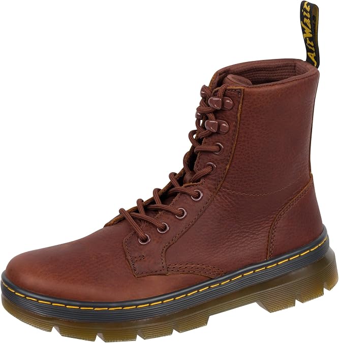 Dr. Martens Unisex Combs Ambassador Leather 8 Tie Boot, Cashew, Women/7 Men