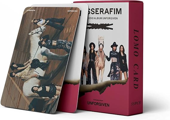 55 Pieces the Sserafim Unforgiven New Album Cards Le Sserafim Postcards Fans Kle Sserafim Photocard Cards/B