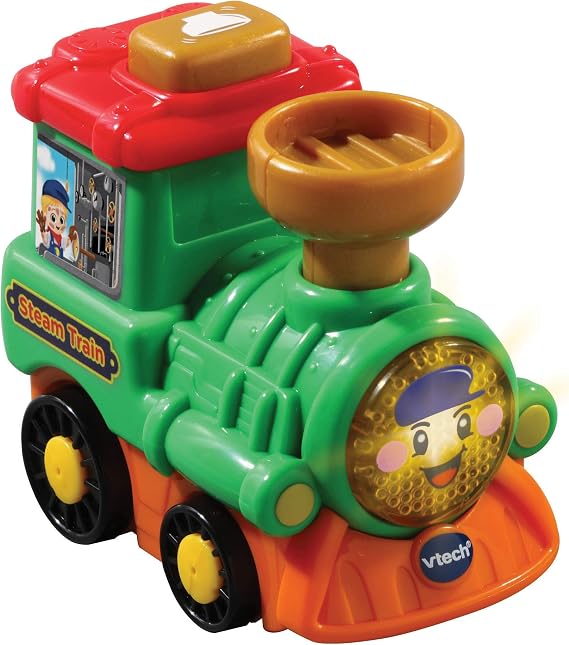 VTech Toot-Toot Drivers Steam Train, English | Light-up button plays music, sounds and songs; push the steam train for reactions and movement. Ages 1-5