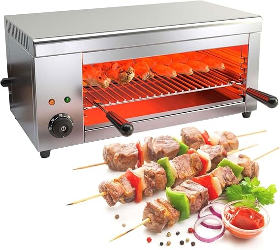 Commercial Salamander Broiler,2000W Electric Raclette Grill Cheese Melter with 50C-300C Adjustable Temperature,Wall Mount or Countertop Countertop Steak Broiler,for Home & Commercial Use