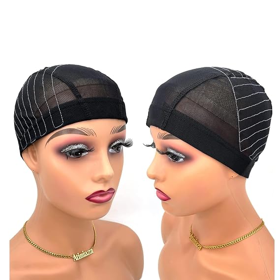 4x4 Lace Closure & 13x4 Lace Front Wig Cap with Guideline Map for Wig Making (Small, Black)
