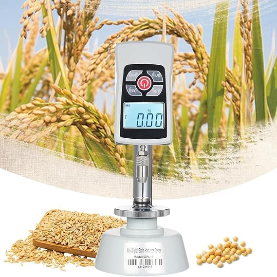 Digital Grain Hardness Tester, Grain Durometer with 3 Measurement Modes, 2 Unit Switching, Accuracy:2%, for Wheat, Rice, Soybeans, Maximum Load Value 20KG/196N