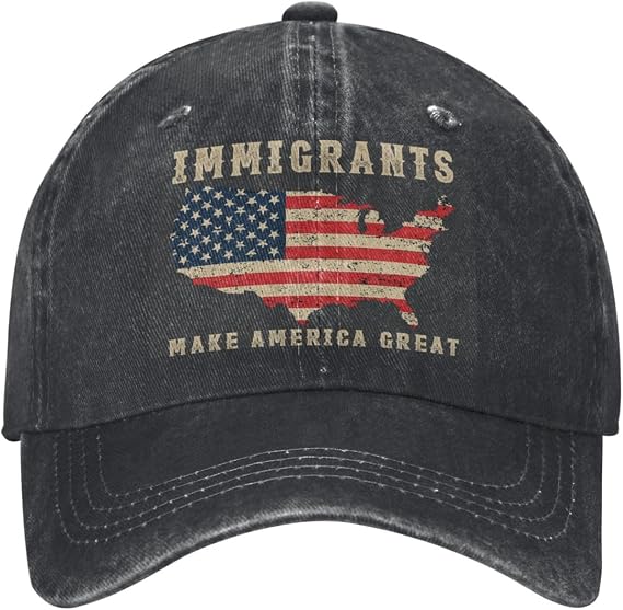 Immigrants Make America Great Caps for Men Immigrants Baseball Hats Immigrants Make America Great Black