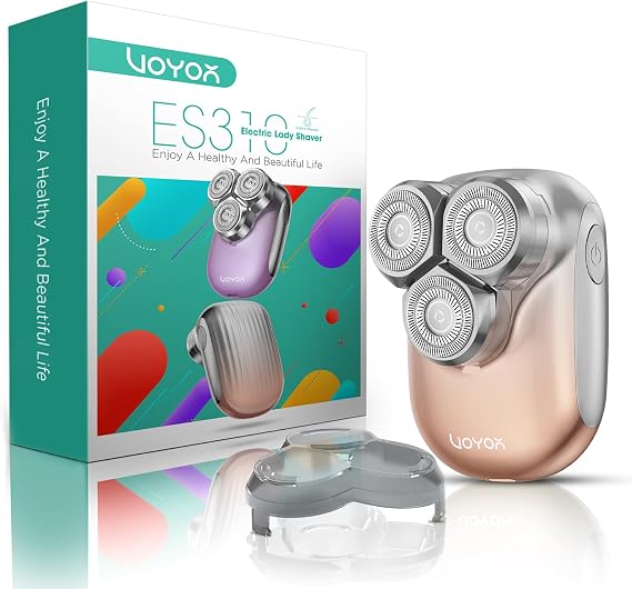 VOYOR Electric Razors for Women, 3D Floating Womens Electric Shaver, Gold