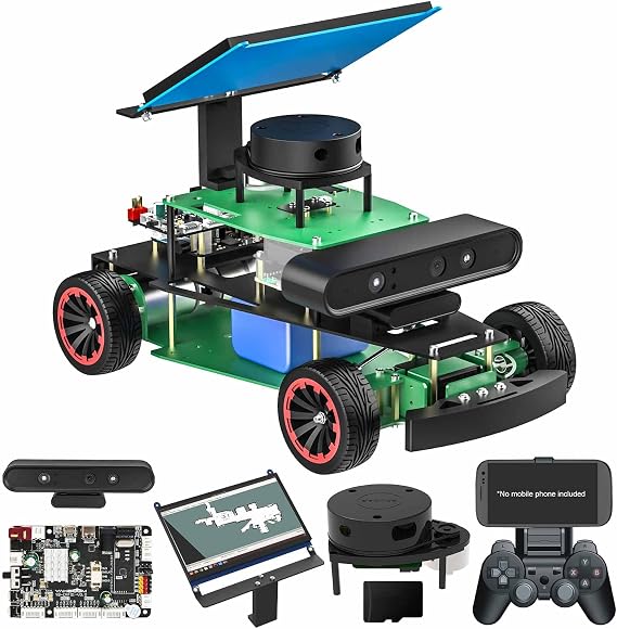 Yahboom Raspberry Pi5 for ROS2 Robotics AI Professionally Programmable Ackerman Steering Structure ROS2 Robot Kit for Adults (Superior Ver Without Pi)