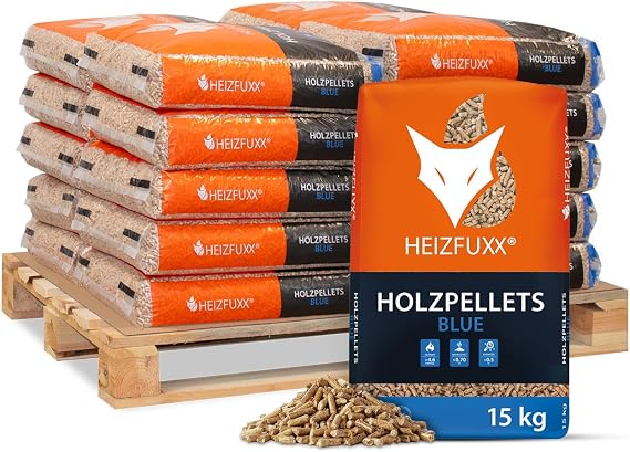 Heizfuxx Blue ENplus A1 Wood Pellets Softwood 300 kg (20 x 15 kg) 1 Pallet