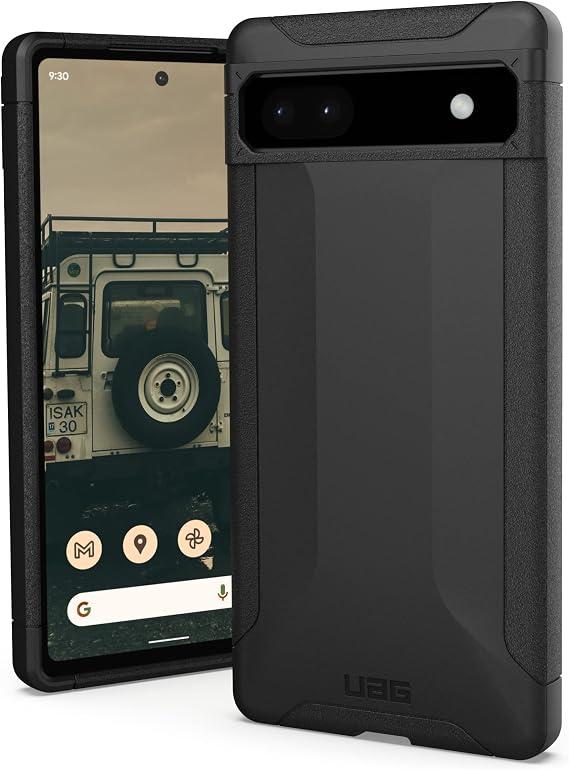 URBAN ARMOR GEAR UAG Made for Google Pixel 6a Case Black Scout Rugged Sleek Shockproof Lightweight Antimicrobial Military Drop Tested Protective Cover, [6.1 inch Screen]