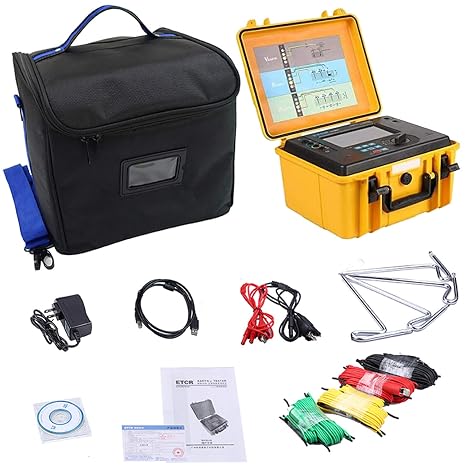 Four Wire Earth Ground Resistance Tester Meter Soil Resistivity Tester with Two Three Four Wire Soil Resistivity 9000km 2000ohm