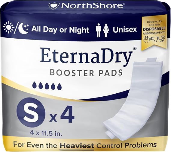 NorthShore EternaDry Booster Pads with Adhesive, Small, 4 Count