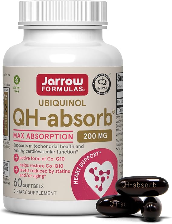 Jarrow QH-Absorb CoQ10 200mg, Ubiquinol Co Q 10 Supplement, 60 Softgels