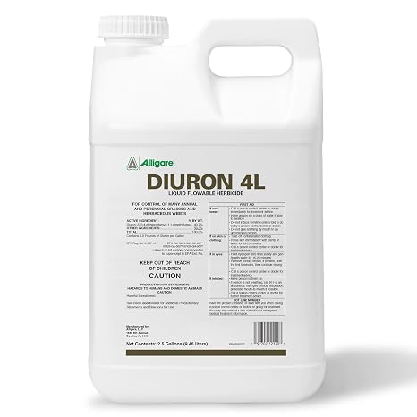 Alligare Diuron 4L Herbicide - Pre- and Post-Emergent Weed Killer for Annual & Perennial Grasses - Effective Herbicide Weed Killer on Crabgrass,