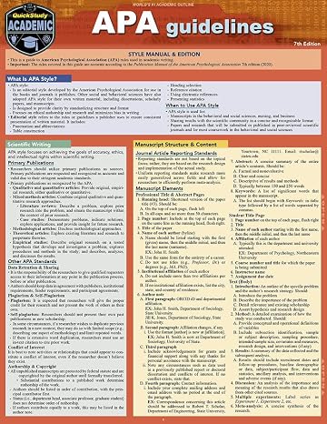 APA Guidelines - 7th Edition: a QuickStudy Laminated Reference Guide