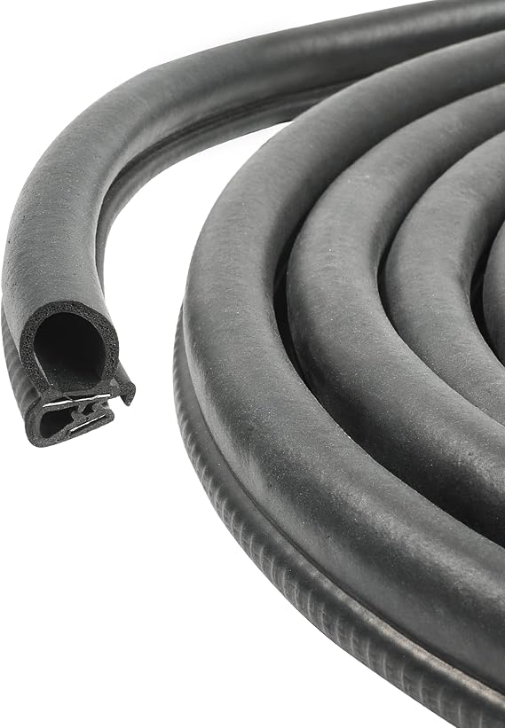 ESEWALAS 10FT/20FT Universal Automotive Door Seal Strip,U-Shape Car Door Rubber Seal Strip Trim Seal with Side Bulb,Self-Adhesive Car Weather Stripping Seal Strip Home Applications (10 Ft)