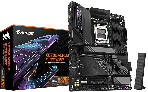 GIGABYTE X870E AORUS Elite WIFI7 AM5 LGA 1718, ATX, DDR5, 4X M.2, PCIe 5.0, USB4, Wi-Fi 7, 2.5GbE LAN, EZ-Mandal, Q-Flaş
