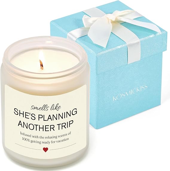 Kosmickiss Travel Gifts for Women, Lavender Candle Gifts for Travelers
