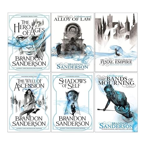 Mistborn 6 Books Collection Set by Brandon Sanderson (Final Empire, Well of Ascension, Hero of Ages, Band of Mourning, Alloy of Law & Shadows of Self)