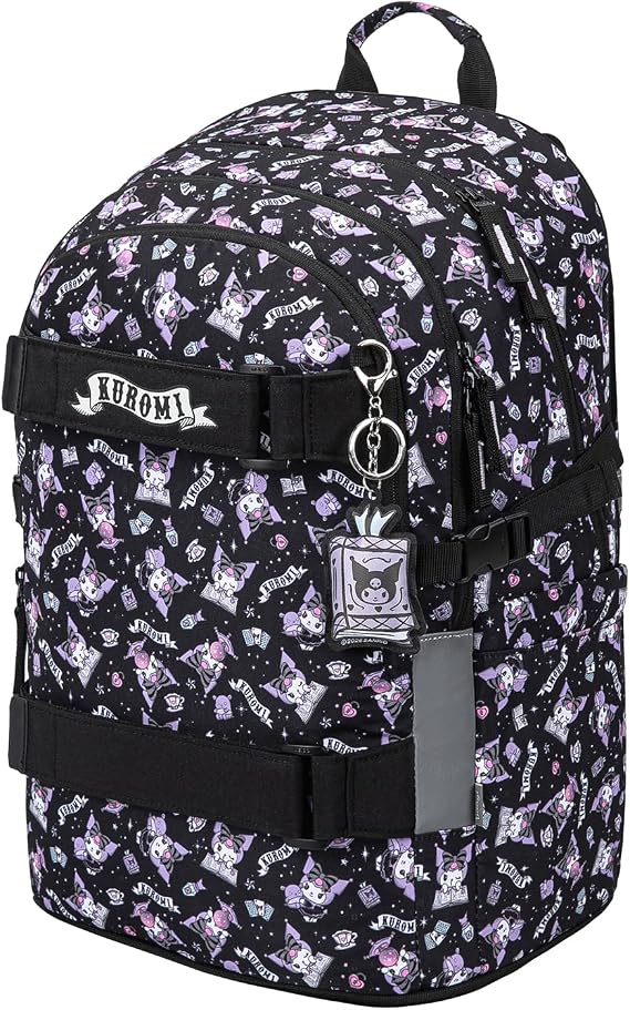 Baagl School Backpack for Boys Girls Teenagers - Skateboard Backpack - Children's Backpack with Laptop Compartment and Chest Strap for School Secondary School Middle School