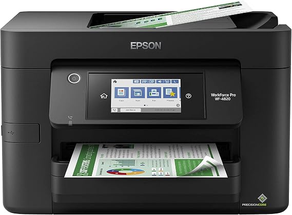 Epson Workforce Pro WF-4820 Wireless Color Inkjet All-In-One Printer, Black, Large