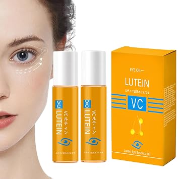 Vc Anti-Wrinkle Eye Serum Oil,Lutein Oil for Eyes for Women & Men with Roller,Suit for Dark Circles & Puffiness,Firming Anti-Aging 2 pack