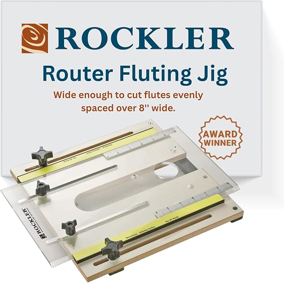 Rockler Router Fluting Jig - Router Jig for Perfect Flutes Spline is Easy to Custom Drill for Non-Standard - Fluting Built w/MDF, Aluminum Table Accessories