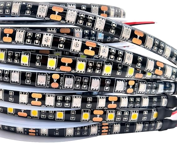 16.4ft 5M Black PCB 5050 LED Strip Waterproof IP65 300 SMD Board DC 12V Flexible Light Tape Purple UV 395-405nm