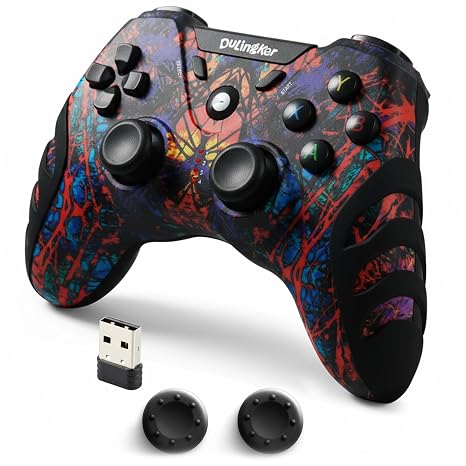Gaming PC Controller for Windows PS3 Steam Android TV with Hall Joysticks | 2.4G Wireless Controllers with Hall Effect Joystick Dual Vibration, Gamepad for Windows 11 10 8 PS3 Android TV Raspberry Pi