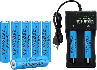 3.7V 14500 Battery 2500mAh Upgrade Capacity Rechargeable Battery for Remote Control, Game Console8 BatteryCharger