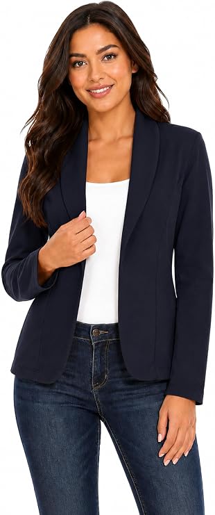 Women's Casual Office Work Long Sleeve Open Front Blazer Jacket