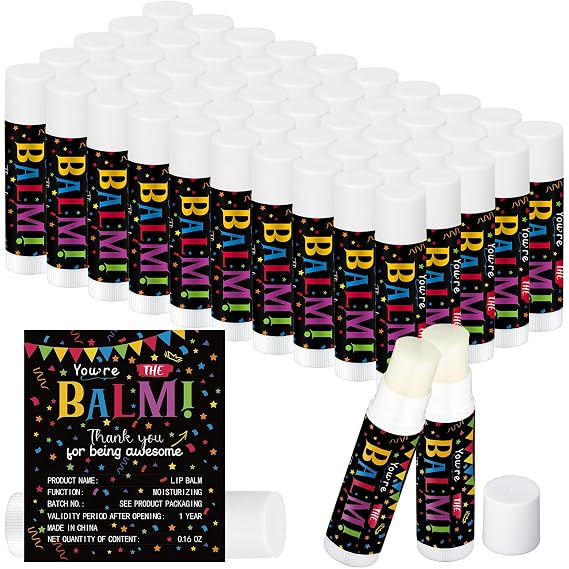 Siifert 50 Pack Lip Balm Small Bulk Gifts for Employee Staff, Balm
