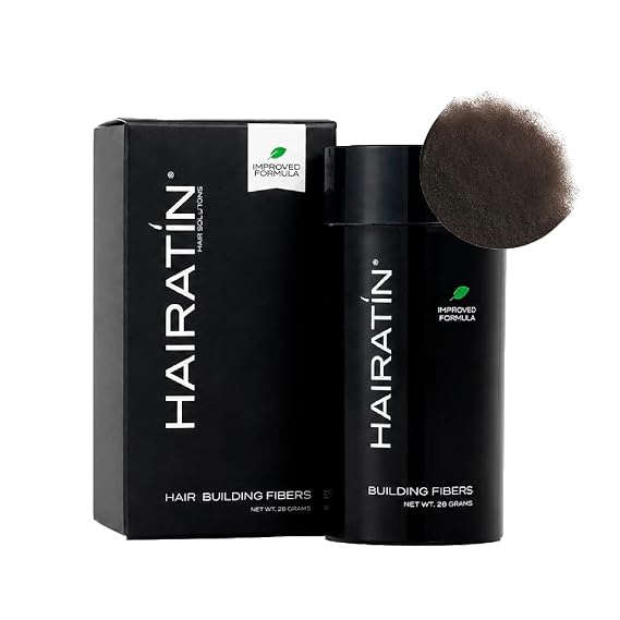 Hairatin Premium Hair Fibers - Dark Brown - for Thinning Hair, Keratin + Cotton Blend, Ammonia-Free Hair Thickener for Natural-Looking Fuller Hair in Seconds, Undetectable Long-Lasting Coverage