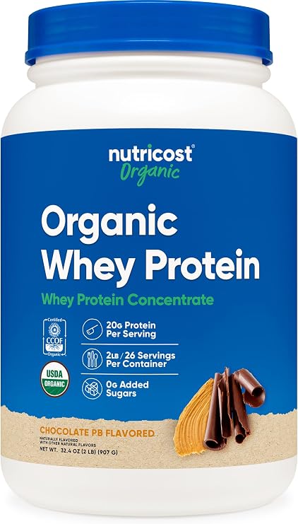 Nutricost Organic Whey Protein Concentrate Powder (Chocolate PB) 2LBS
