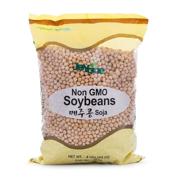Jayone Soybeans, 4 lb - Dried Soybeans for Cooking, Soy Milk, Soups, Stews, Side Dishes & Pantry Storage