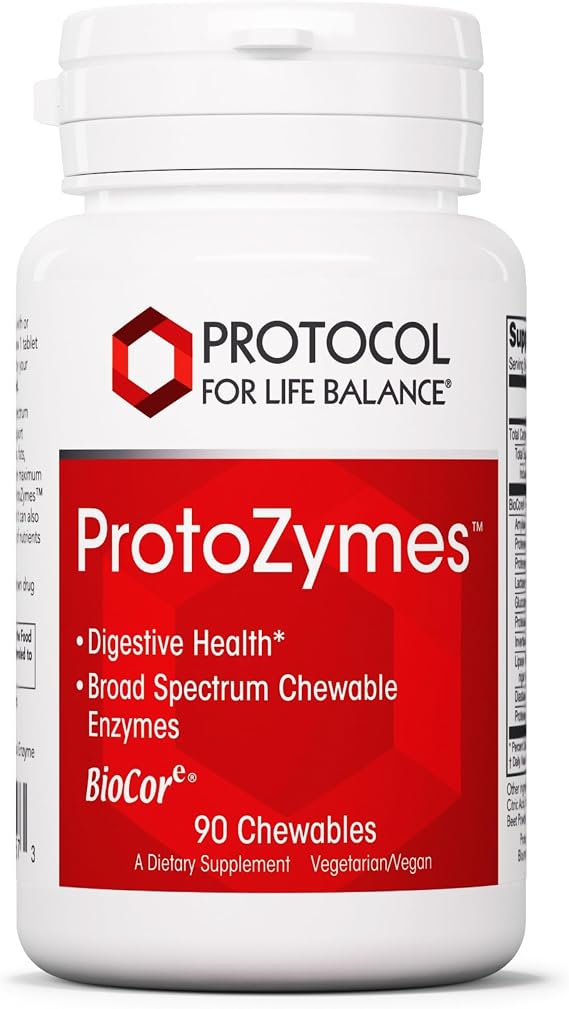 PROTOCOL FOR LIFE BALANCE Protozymes, Digestive Enzymes, 90 Chewables