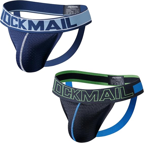 JOCKMAIL 2PCS/Pack Jock strap for Men Sexy Mens Comfort Jockstrap Underwear for Sports Daily Wear and Special Occasions