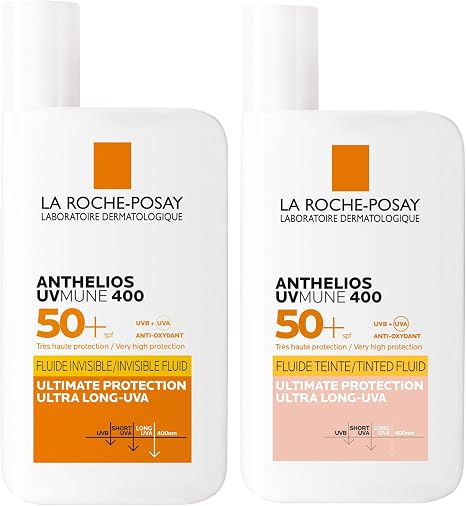 La Roche-Posay Anthelios UVMune 400 SPF50+ Invisible & Tinted Fluid, 2x50ml