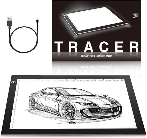 ME456 A4 LED Light Box 9x12 Inch Light Pad Only 5mm Ultra-Thin USB Power Light Table for Tracing, Tattoo Transferring, Drawing, Streaming, Sketching, Animation, Stenciling, Diamond Art Painting
