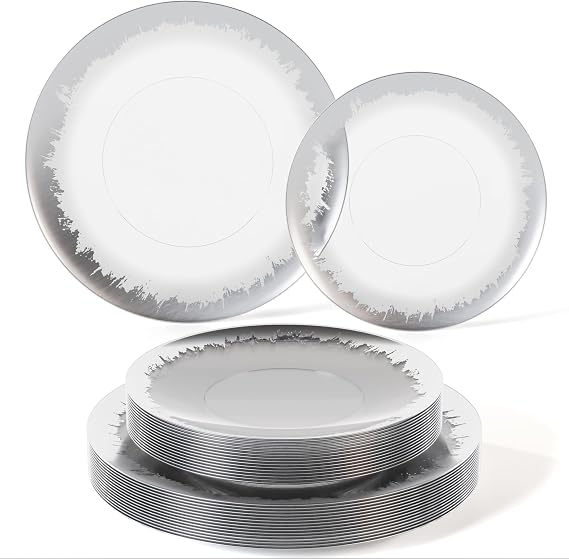 Trendables Plastic Dinnerware Set Heavy Duty 60 Pcs