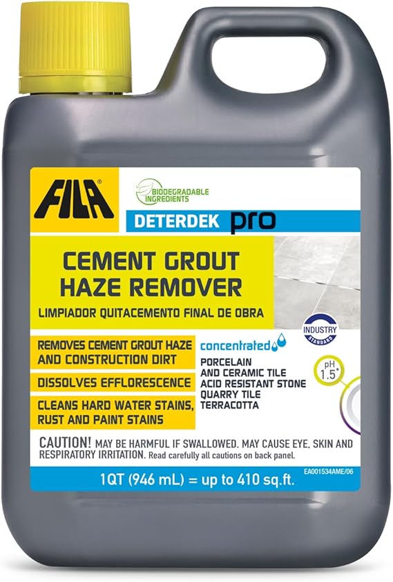 FILA Surface Care Solutions, DETERDEK PRO Cementitious Grout Haze Remover, Effective Against Rust Stain, 1 QT