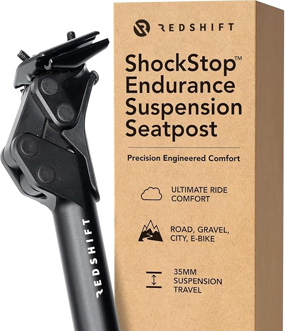 REDSHIFT ShockStop Endurance Suspension Seatpost for bike | Active suspension for gravel & road;Reduces rider fatigue & vibrations;Dual-spring customizable comfort