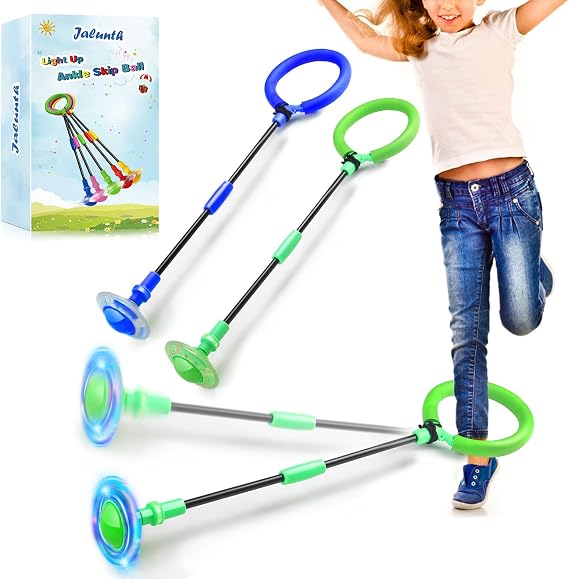 Jalunth Jump Ring Foot Spinner Swing Wheel Outdoor Garden Outdoor Toy Games Things Children Adults Boys Girls 5 6 7 8 9 10 11 12 13 Years Easter Gifts with Cool Light Wheel